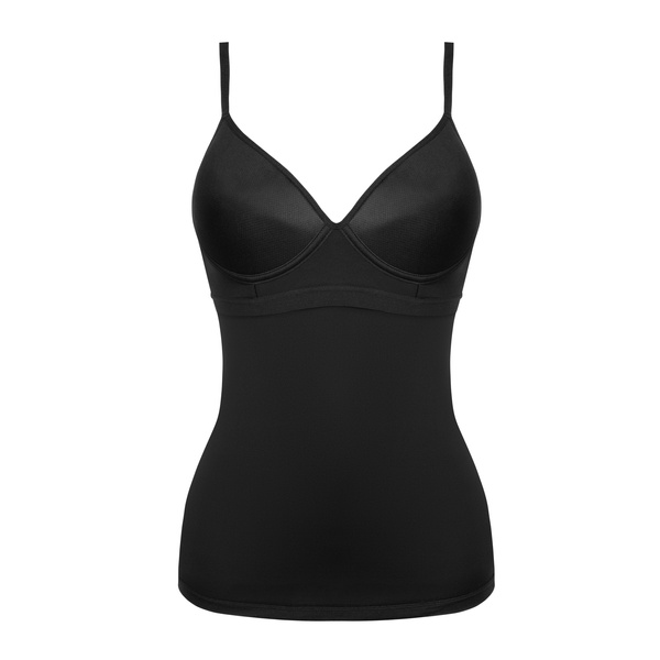 Czarna koszulka z wbudowanymi miseczkami pod spodem SIMPLE CAMI TOP BRA