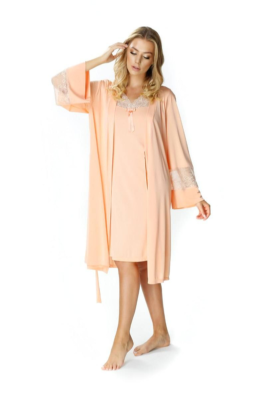 Jedwabny szlafrok peniuar Mewa 6375 Paula