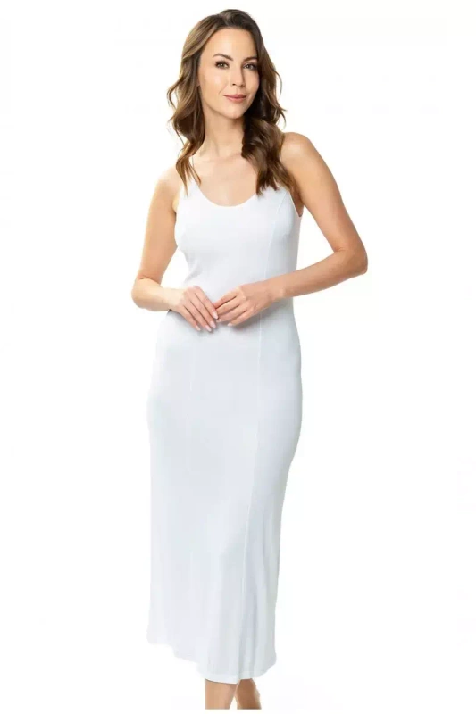 Długa biała jedwabna halka Mewa Clarysa 6552