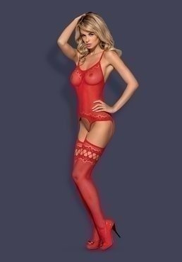 Bodystocking F214 czerwony