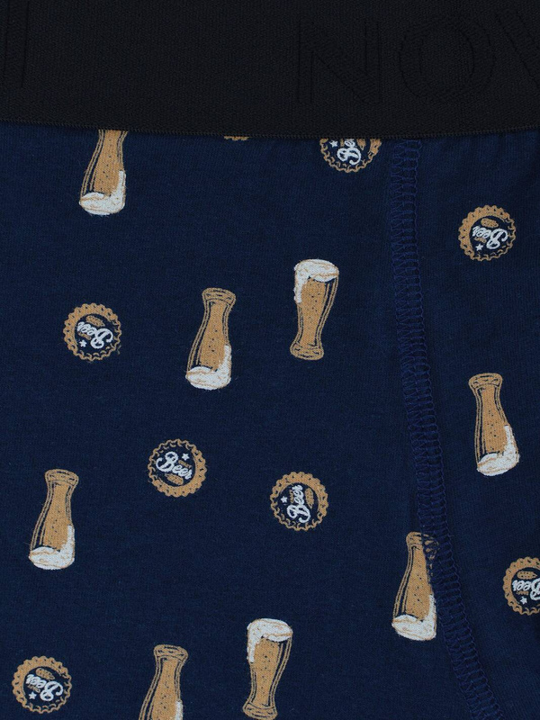 Granatowe bokserki męskie w kufle piwa Noviti BB006-M-03