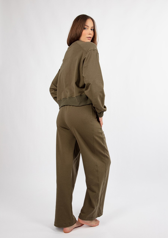 Bawełniany komplet dresowy DK-K-B23 - ecru Dkaren