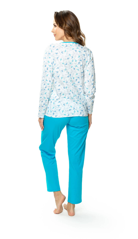 Bawełniana rozpinana piżama damska Mewa Anna 6566