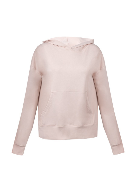 Modna bluza z kapturem DK-K-B8 - biały bawełna - Dkaren