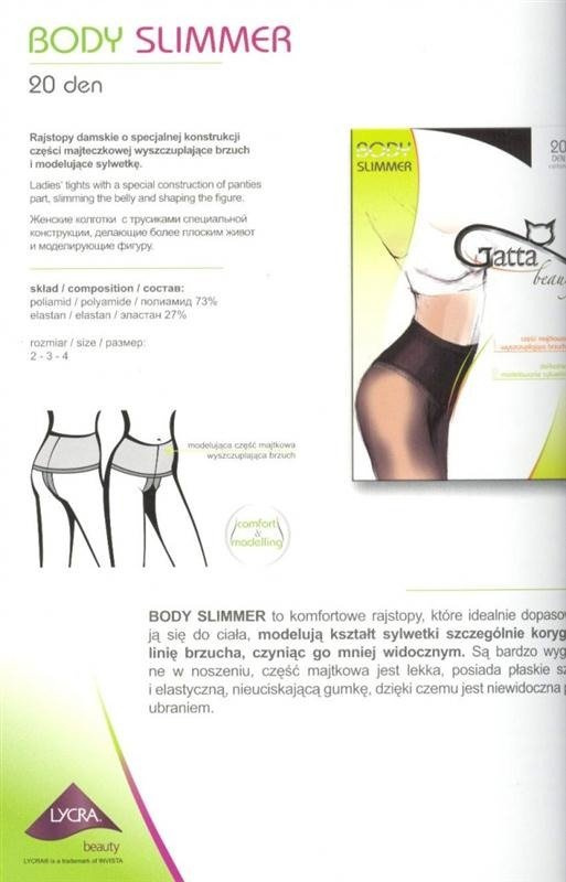 Modelujące, bezszwowe rajstopy Gatta Body Slimmer 20DEN