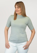 Bluzka damska z krótkim rękawem i półgolfem Babell LAYLA MIĘTA