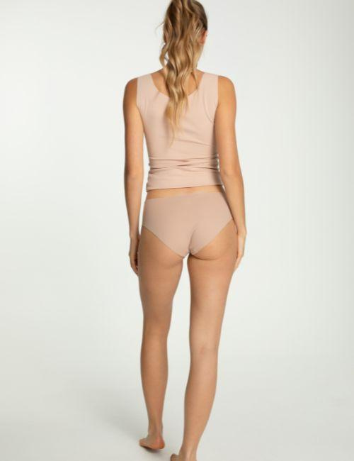 Beżowe bawełniane figi o kroju maxi Julimex COTTON MOOD MAXI