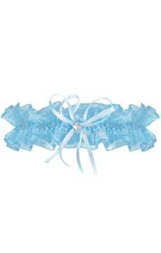 Subtelna błękitna podwiązka z dwóch warstw tiulu Julimex PW-97