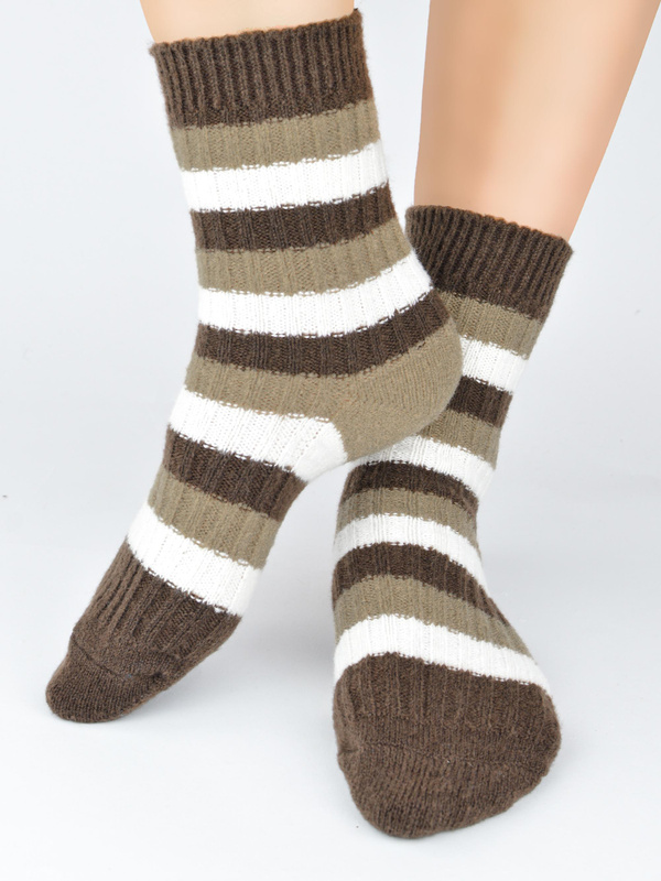 Skarpety damskie z wełną mix 6 par SB 138 tonacja beżowa - Noviti