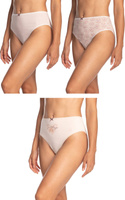 Bawełniane figi damskie Lama 3-pak Bikini - jasne kolory