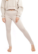 Legginsy DK-K-B13 - beż bawełna prążki - Dkaren