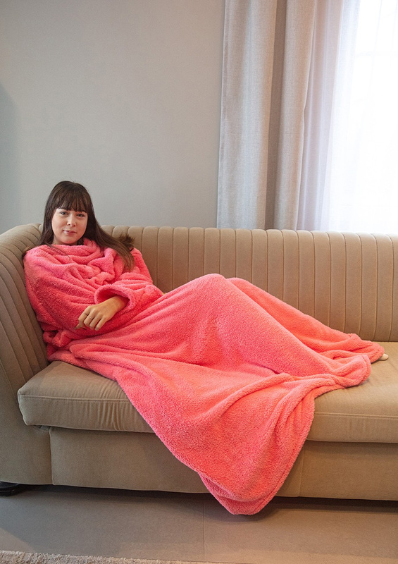 Koc z rękawami - puch granat - Dkaren