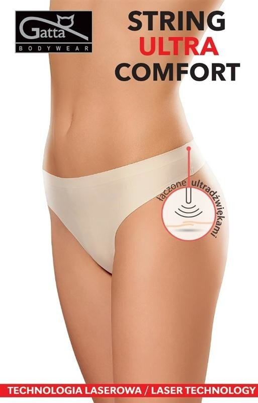 Czarne stringi Gatta ULTRA Comfort - laserowo cięte, nie odznaczają się pod ubraniem.