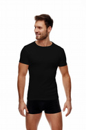 Czarny bawełniany T-shirt męski BP005