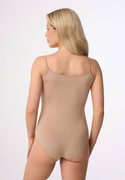 Gładkie beżowe body damskie na ramiączkach Babell HOLLY