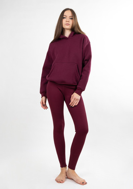 Komplet Oseye - bordo bawełna gruba i prążki - Dkaren