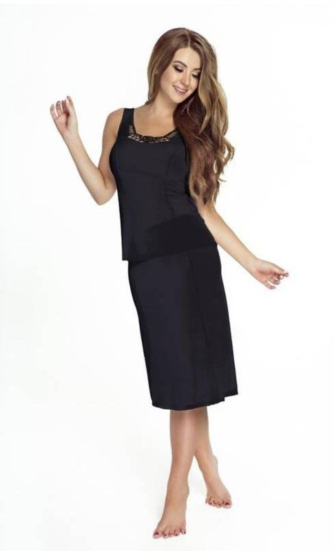 Czarna półhalka Mewa 4141 z jedwabiu VISTEX