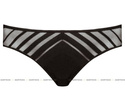 Figi czarne ze wzorem w paski Gorteks LUNA/F