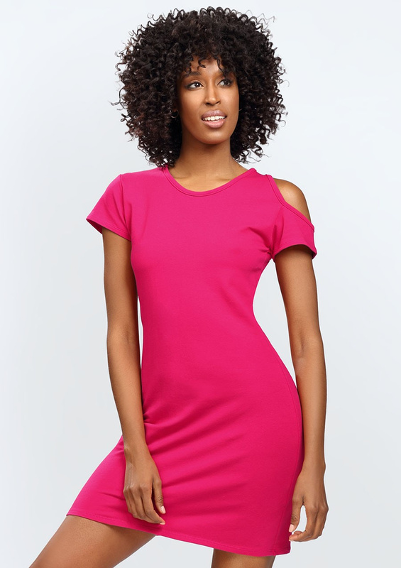 Sukienka/ Halka Esi - malina bawełna - Dkaren