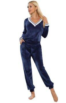 Komplet dresowy welurowy Unikat GERI granatowy