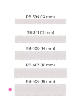 Materiałowe wymienne ramiączka RB-400 RAMIĄCZKA '14 MM' BIAŁE