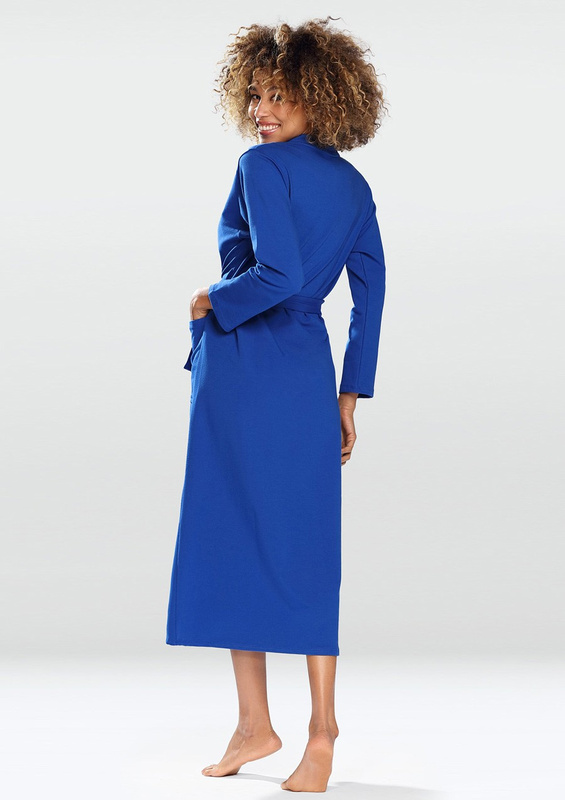 Bawełniany szlafrok/ podomka MELISSA - niebieski- Dkaren