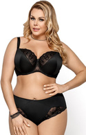 Czarny biustonosz na duże biusty Gorsenia k425 CASABLANCA