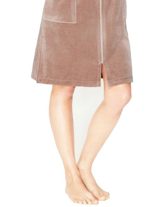 Beżowa podomka Wanmar na zamek, rękaw 3/4