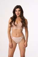 Bawełniane figi damskie z odkrytym pośladkiem Babell 208- BEIGE