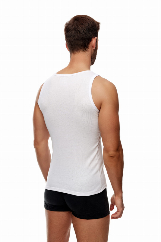 Biały bawełniany podkoszulek męski BP004