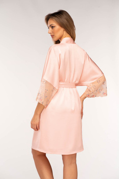 Satynowy szlafrok z koronką Unikat TASHA