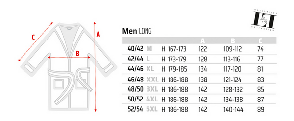 Długi granatowy męski szlafrok frotte L&L 2104