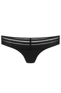 Czarne stringi ze wstawkami w paski Gorteks LUNA/S