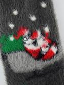 Skarpety puchate damskie XMAS Mikołaj szare - Noviti