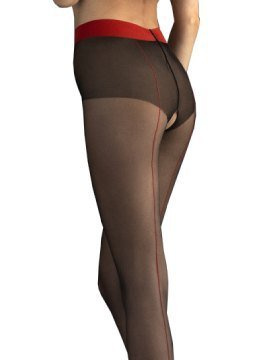 Rajstopy z otwartym krokiem i szwem z tyłu Fiore FIRELIGHT