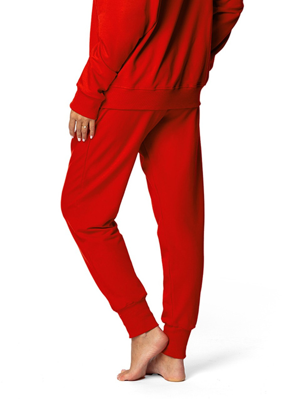 Bawełniane spodnie dresowe DK-K-B7 czerwony - Dkaren