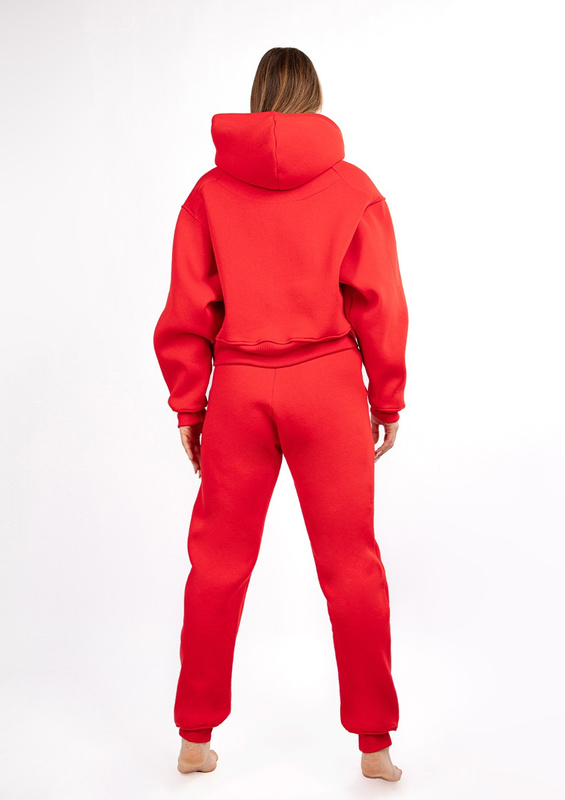 Ciepły komplet dresowy, bawełniany Dk-k-b16 czerwony Dkaren