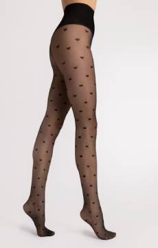 Rajstopy w delikatne serduszka Fiore HEARTBEAT 20 DEN black