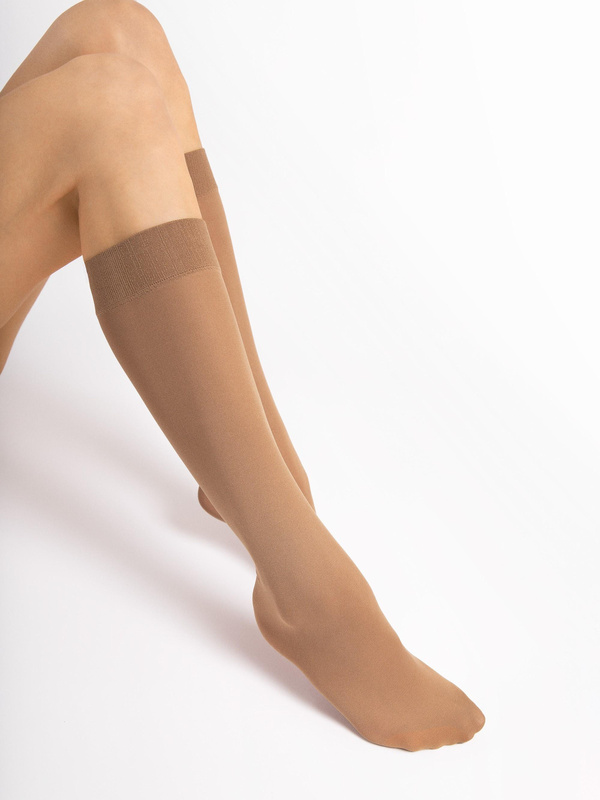 Kryjące podkolanówki Fiore ULA 60 DEN w kolorach do wyboru / tan