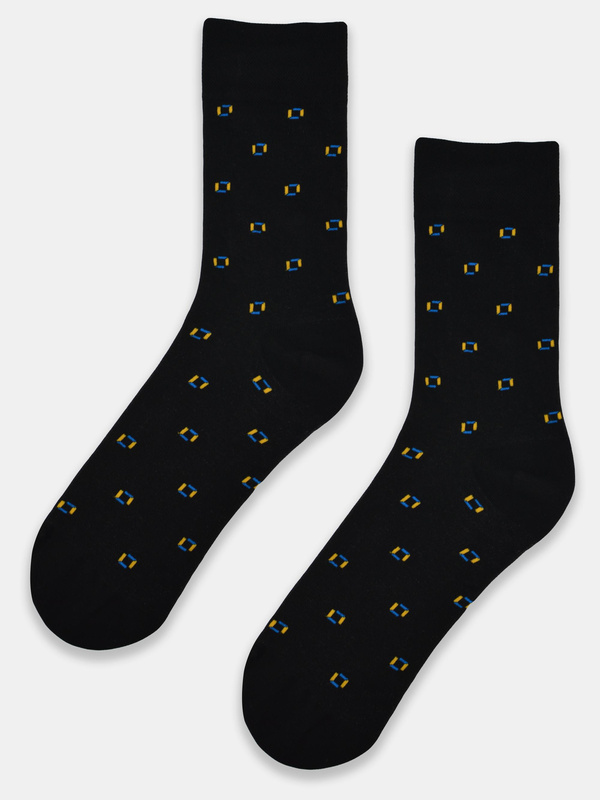 Skarpetki bawełniane wzór w kwadraty Noviti SB002/U22