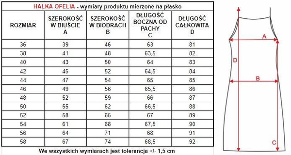 Krótka beżowa halka na ramiączkach Mewa Ofelia 6118