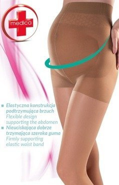 Cieliste rajstopy ciążowe Gabriella - Mamma 20 den