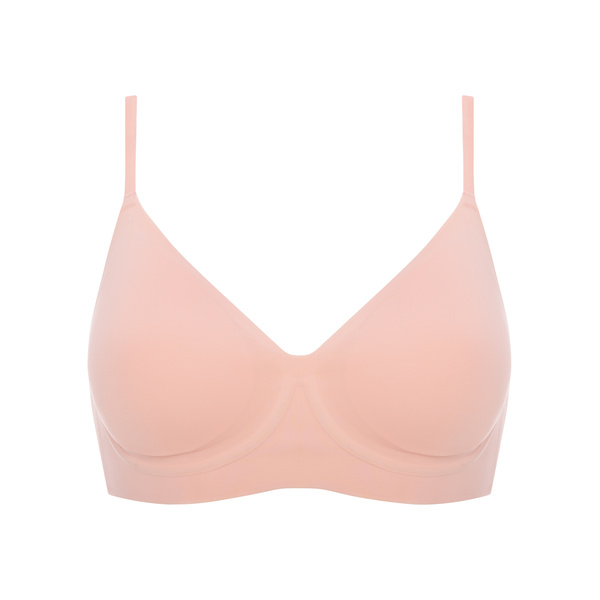 Nowoczesny bezszwowy różowy biustonosz Julimex Simple T-SHIRT BRA