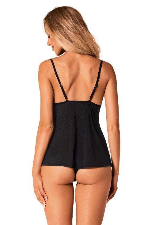 Czarny komplet bielizny Obsessive Bella Rou top i figi