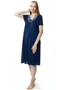 Koszula nocna Doris damska z krótkim rękawkiem 6076 granatowy - Mewa