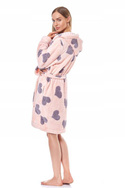 Puchaty różowy szlafrok w fioletowe serduszka L&L KOLA serca/roz/fiol