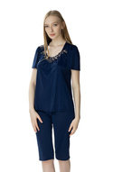 Damska dwuczęściowa piżama Matylda 3639 granatowy - Mewa
