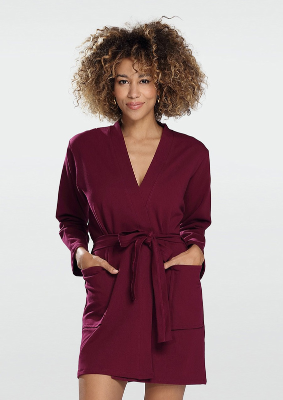 Szlafrok/Podomka bawełniana POLA - beż- Dkaren