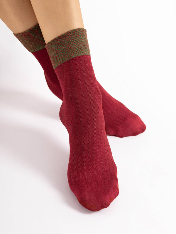 Skarpetki rajstopowe z połyskującym ściągaczem Fiore GILT 40 den