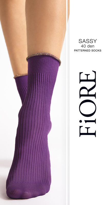 Skarpetki Fiore SASSY z ozdobną niteczką- czarne